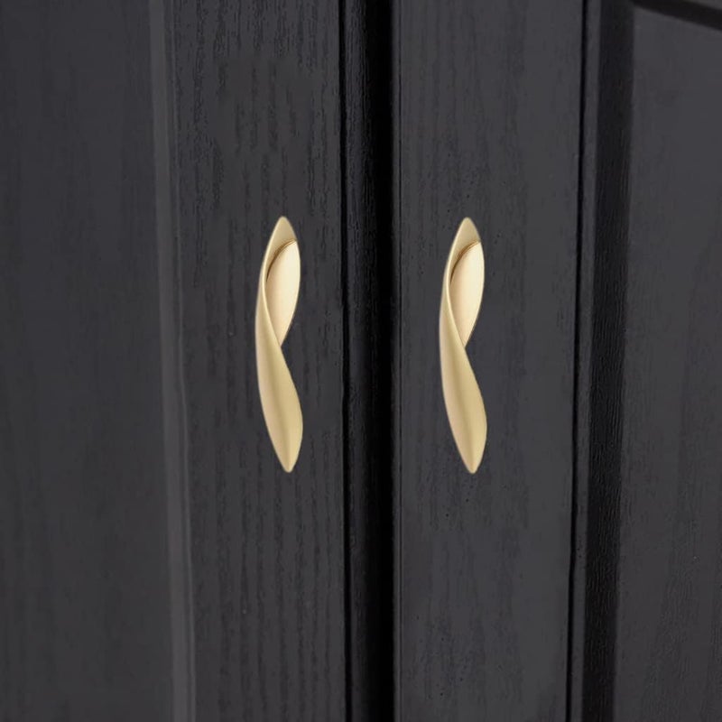 ESreake 4Pcs Arcuate Pulls Handle Knob,5" C-C Large Modern Elegant Curved Handle Cabinet Pulls,Create a Spatial Aesthetic,S-Shaped Solid Zinc Alloy Drawer Pull (4 Pack, Pearl Gold, 5.0" Hole Centers) - Image 5